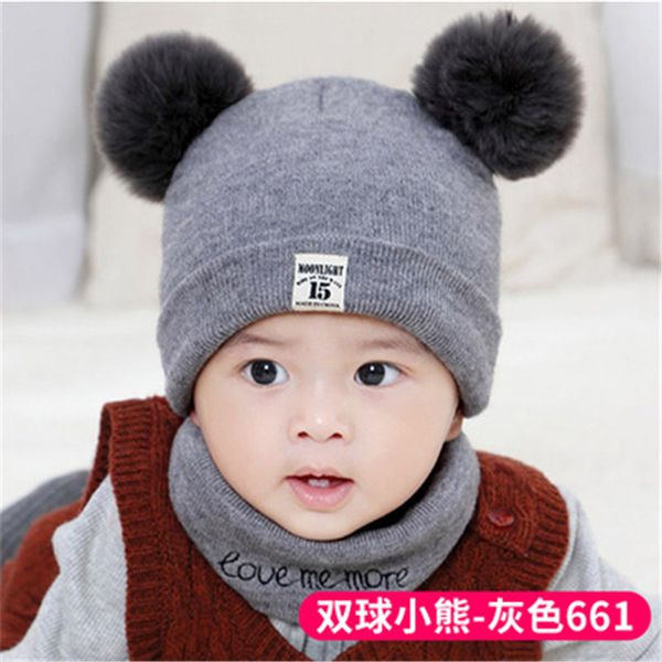 

winter baby knitted hats christmas warm caps scarf knitted set knitting crochet hat for toddler winter warm knit hats accessorie 68 g2