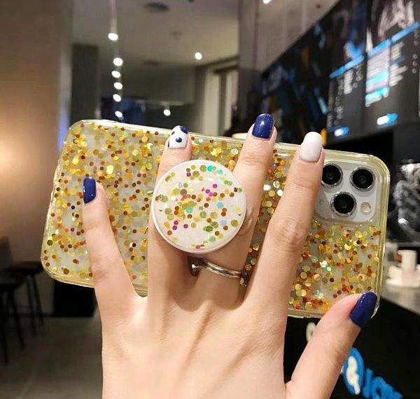 

luxury glitter bling sequins phone case for iphone 12pro max case with holder 12 11 8 7 xr xs max 6 plus shining gri jllbms yyysports