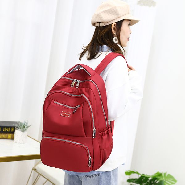 

waterproof solid color backpack portable travel bagpack college backbag student youth school bag for teen boy girls