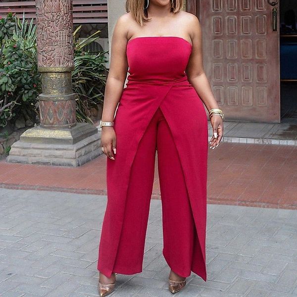 

women's plus size jumpsuit criss cross split solid colored sleeveless ordinary streetwear summer blue black red l xl  3xl d5e7#