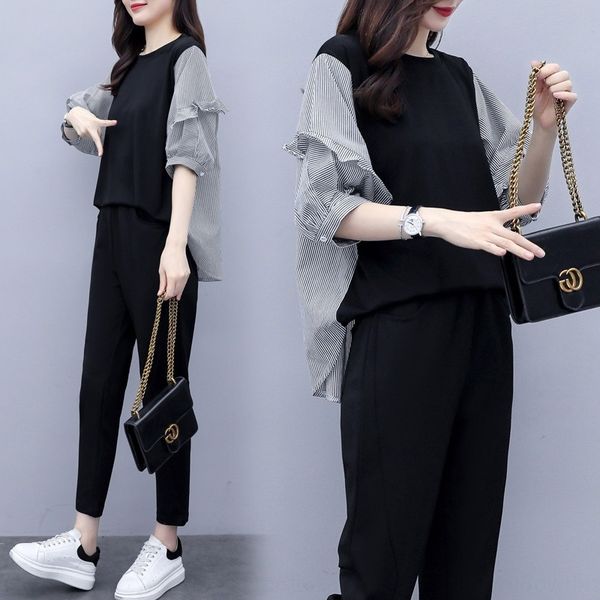 

2020 summer new fashion casual large summer clothingfashion women's clothing women's dress loose show thin cover belly two piece s, Gray