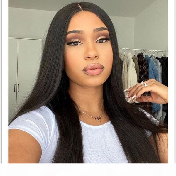 

26 inch 13x6 lace front human hair wigs t-part lace front wig brazilian natural straight remy hair wigs for women magic love, Black;brown