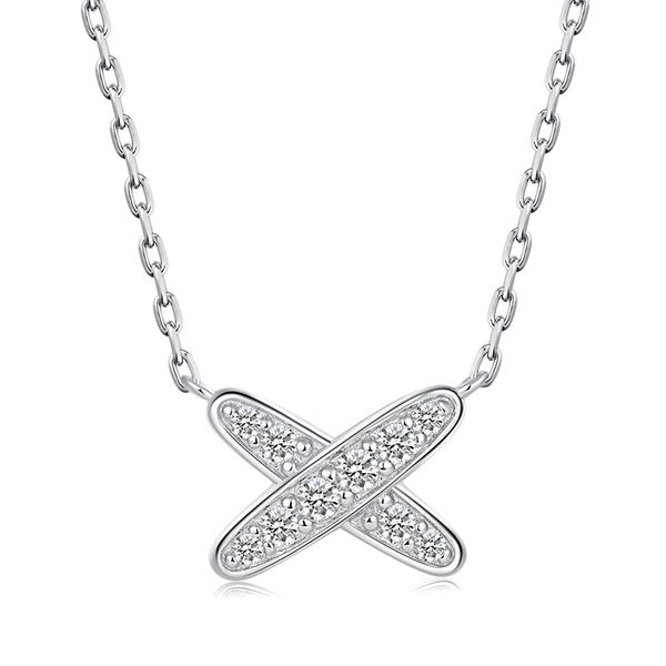 

clavicle chain silver plated simple fashion letter word chain necklace cross