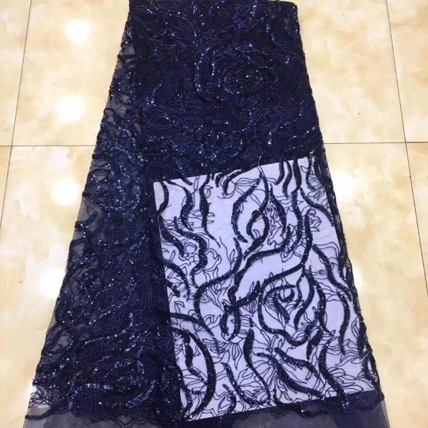 

ribbon 2021 design african lace fabric french nigeria sequined tulle d36161, Pink;blue