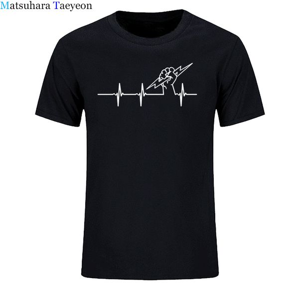 

new summer funny electrician short sleeve heartbeat of electrician mens clothing camisetas to07 sport hooded sweatshirt hoodie men t shirt