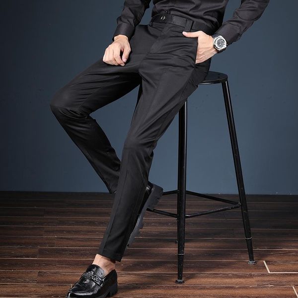 

men's suits & blazers dress pants 2021 autumn slim solid color vertical joker small foot casual personality youth wear, White;black