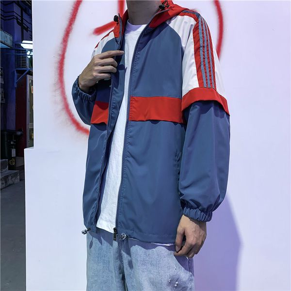 

new men's jacket windbreaker thin korean style slim trend spring and autumn casual jacket pilot women zipper hoodie 0989, Black;brown