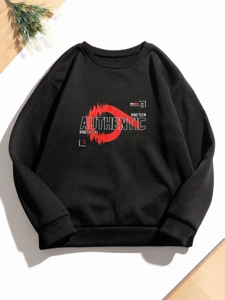 

letter graphic thermal lined sweatshirt x5fw#, White;black