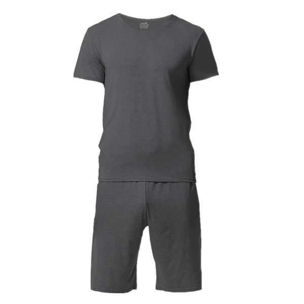 

mens leisure home set tencel modal natural smooth short sleeve suit can be wear inside and outside casual time, Black;brown