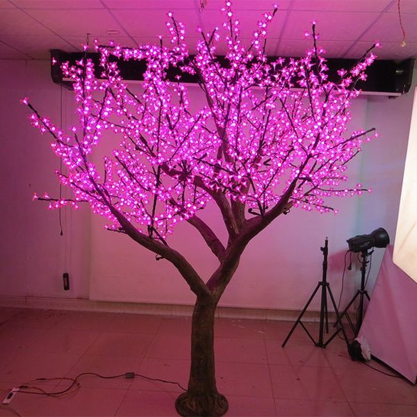 LED LED Night Light Cherry Blossom Tree Luz 3456pcs Lâmpadas 3m Altura 110 220VAC rosa Rainproof Outdoor Use frete grátis Gota