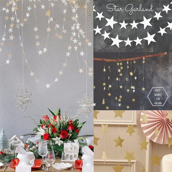 

christmas decorations 4m hanging star pine garland tree decor 5 colors decoration ornament festival celebration props1