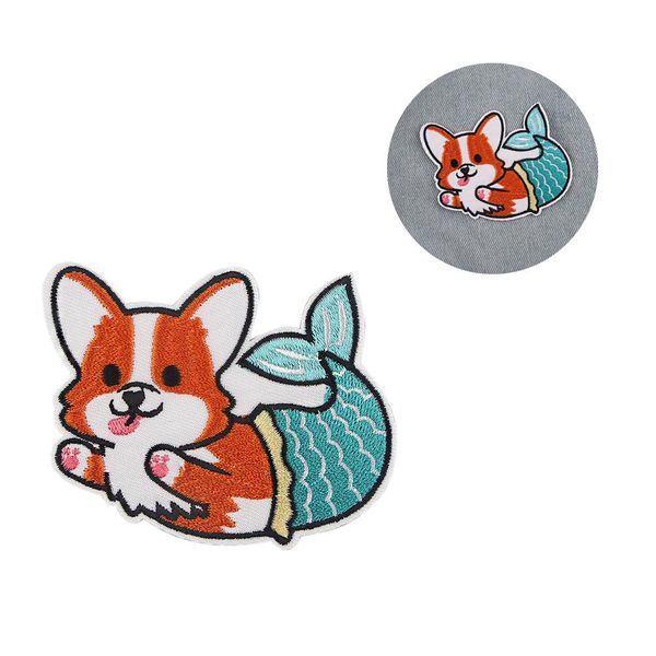 

r1043 1шт собаки mermaid мультфильм наклейки для одежды применение заплаты на одежде iron вышитые patch для рюкзак знак bbyiyo lg2010