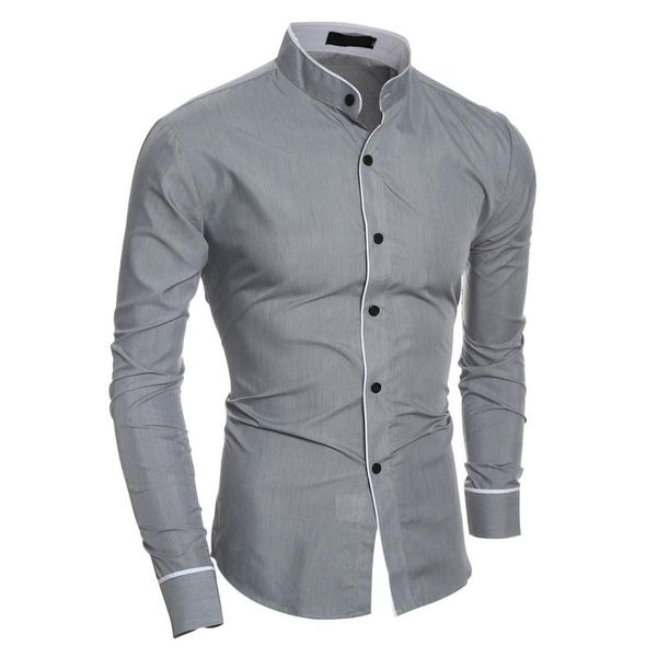 

droppshiping men long sleeve shirts simple slim fit stylish casual for summer j55, White;black