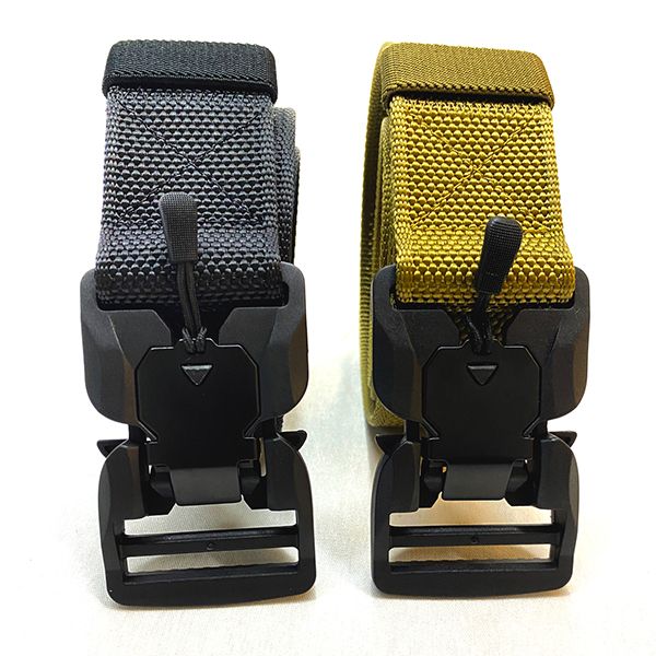 

new men's nylon strapping belt polyester nylon magnetic buckle casual belt outdoor tactical strap wholesale, Black;brown