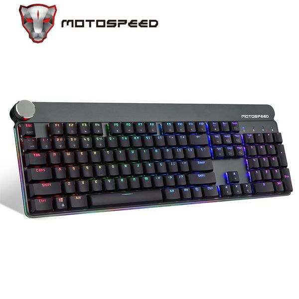 

motospeed gk81 gaming mechanical keyboard wired 2.4g dual mode rgb led backlight metal slim keyboard for computer gamer