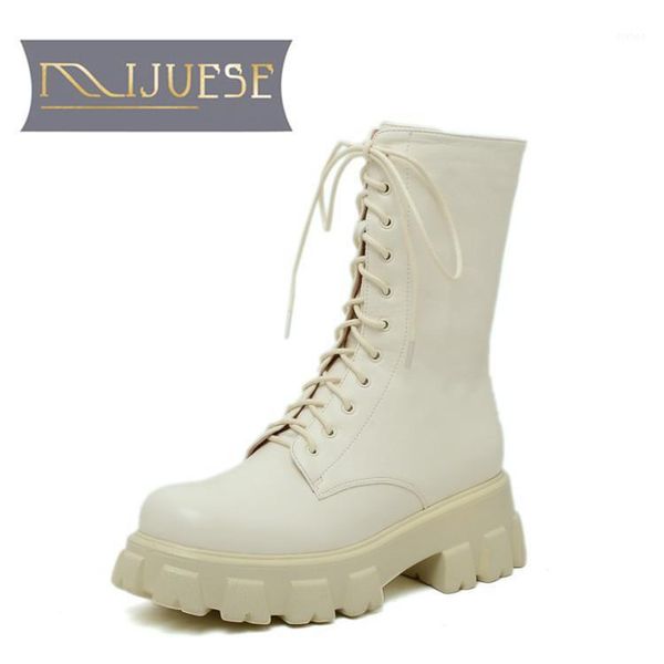 

mljuese 2021 women ankle boots cow leather winter short plush round toe zipper high heels female riding boots size 401, Black