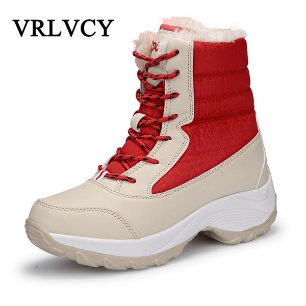 

динамическая зимняя мода ботинки женщин моды снегоступы новый стиль женской обуви высокого качества плюс бархат теплой женщин, Black