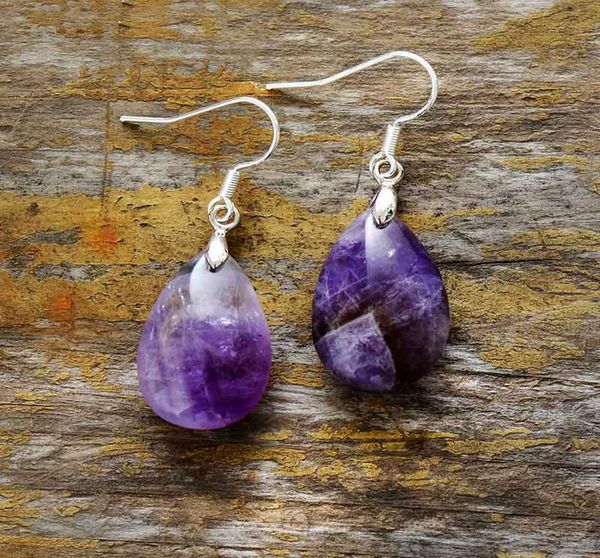 

elegant women earrings natural stones amethysts dangle earrings designer fashion teardrop earrings wholesale jewelry dropship sqcfdi, Golden