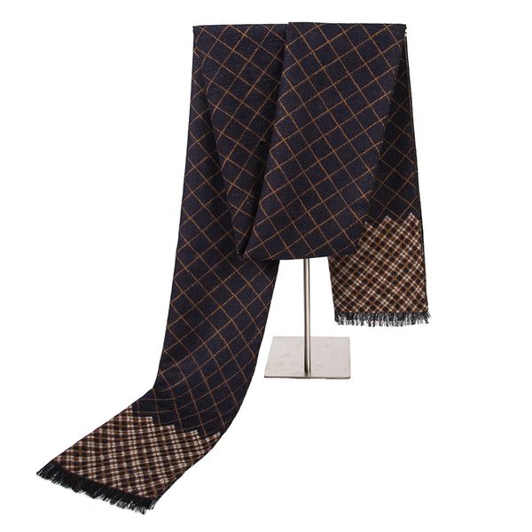 

brand men's warm scarf fashion winter scarf solid style formal business shawl thicken warm muffler for man y201007, Blue;gray