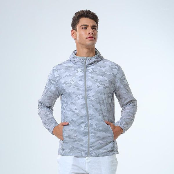 

men's jackets camouflage summer couple jacket men and women sun protection clothes hooded thin lightweight breathable waterproof sports, Black;brown