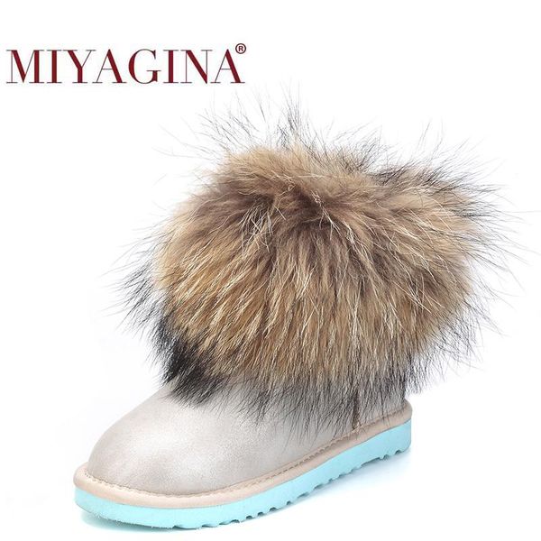 

2020 новая мода большой fur женщина снег сапоги lady winter boots подлинная кожа овчины теплые женщины лодыжки обувь, Black