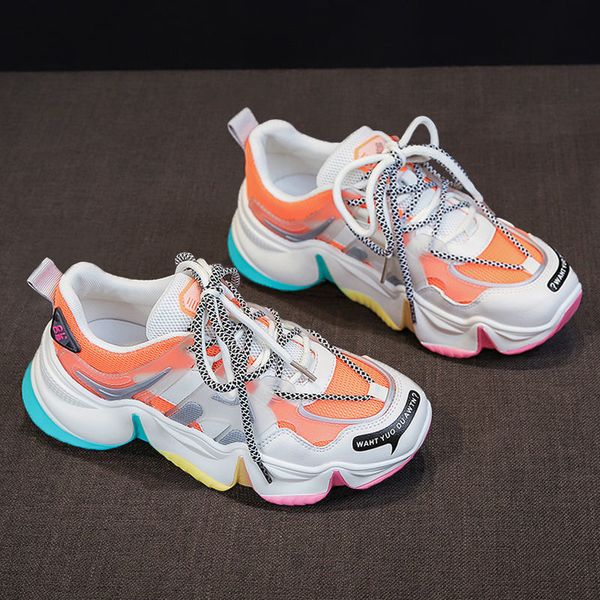 

inferior 2021 women's rainbows new autumn red net student sports shoes warm three colors qi60, Black