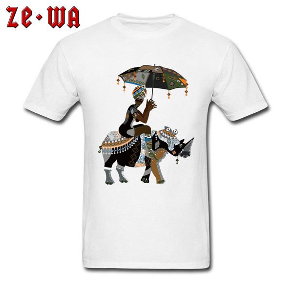 

fitted african art drawing african people rhinoceros prin crewneck clothes white unique sport hooded sweatshirt hoodie t shirt