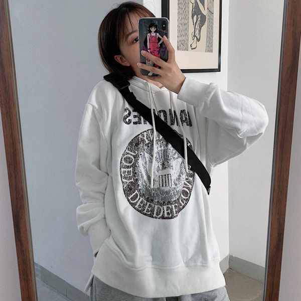 

early autumn old style women's spring and autumn 2020 loose korean version sweater sweater bf lazy thin ins french coat fbpyo, Black
