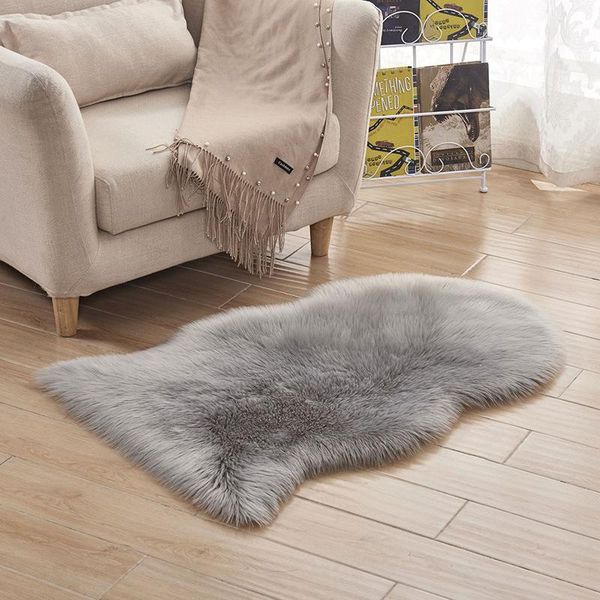 

fashion irregular carpet for bedroom bedside living room sofa mat soft plush carpet seat mat bath rug anti-slip fluffy floor