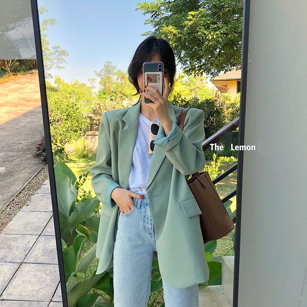 

women fashion office wear blazers coat fashion long sleeve female office lady outerwear chic 201114, White;black