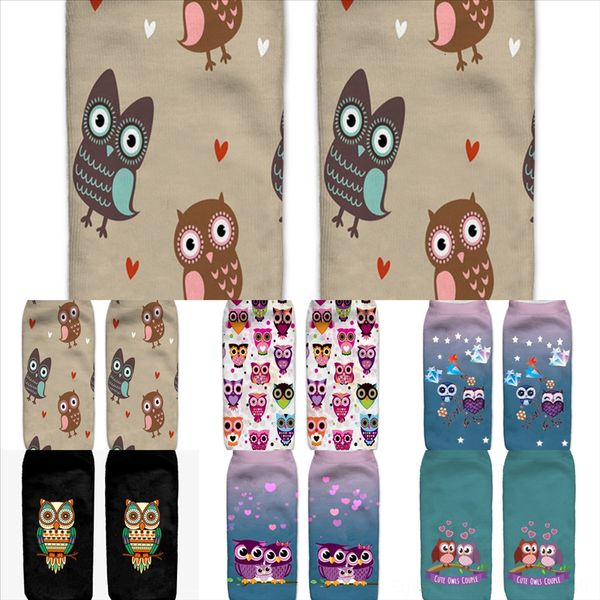 

wa8kw socr plus size animal print man sock owl kit 2018 happy jacquard socks combed cotton crew socks shark, Black
