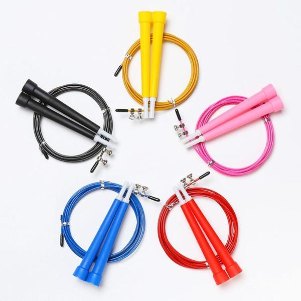 

jump skipping ropes cable steel wire adjustable fast speed soft handle flexible jump ropes training boxing sports exerci 300cm1