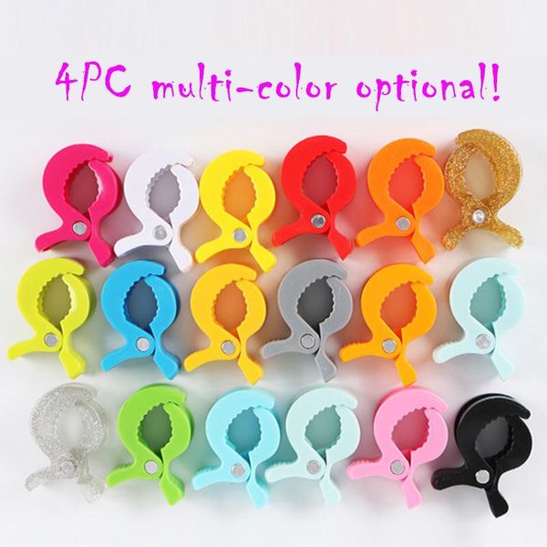 

4pc/lot baby colorful car seat accessories plastic pushchair toy clip pram stroller peg to hook cover blanket mosquito net clips