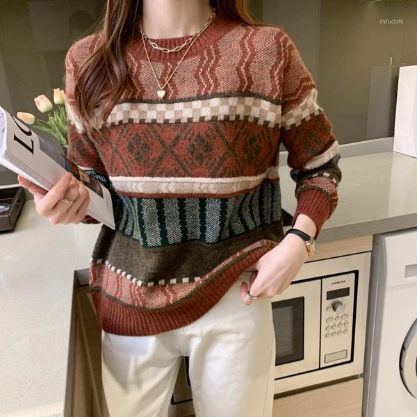 

zoki sweet women sweater autumn thick knitted pullover japanese casual o neck vintage winter warm loose girls jumper 20201, White;black