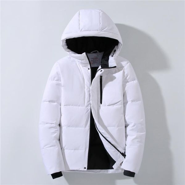 

men's down & parkas 2021 men winter duck jacket waterproof windproof coat solid hooded casual white black parka outwear clothing