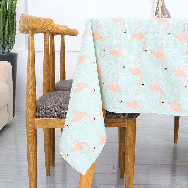 

natural blended tablecloth modern flamingos table cover towel restaurant furniture decoration table cloth for kitchen wmtvnj
