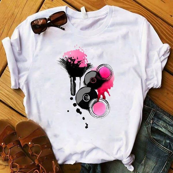 

nail paint women funny t-shirt cartoon print woman tee harajuku t-shirts short sleeve female tees shirts white