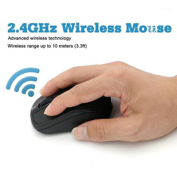 Ratos USB Wireless Mouse Gaming 2000dpi Computador óptico ajustável de 2,4 GHz para laptop PC1