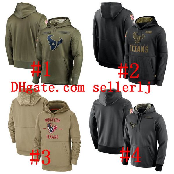 

men women youth houston texans hoodie tan 2017-2021 salute to service sideline nfl therma pullover hoodie, Blue;black