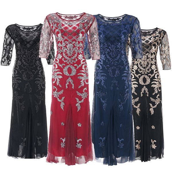 

tulle evening dress short-sleeves long party gowns o-neck robe de soriee elegant mermaid sequins formal dress xucthhc lj201123, White;black