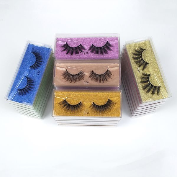 

wholesale eyelashes 10 style 3d mink lashes natural false eyelashes hand made makeup eye lashes colorful card 3d mink eyelashes bulk