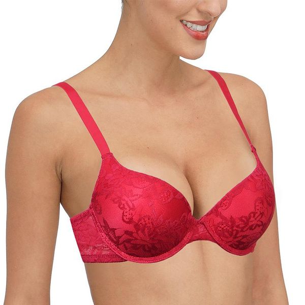 

new abcde cup women lace push up bras lingerie ladies brassiere floral female underwire underwear 32-44 6 colors, Red;black