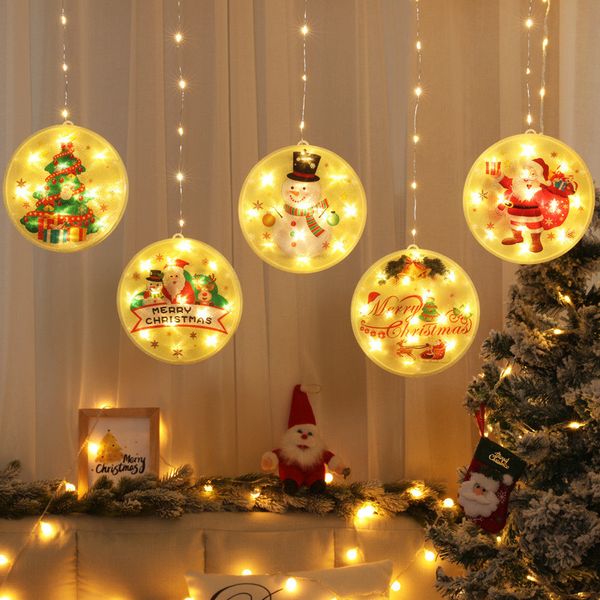 2021 Weihnachten LED dekorative Laterne Stern Licht für Home Raumaufteilung Ornamente Weihnachtsbaum Santa Claus Nachtlicht Weihnachten Anhänger