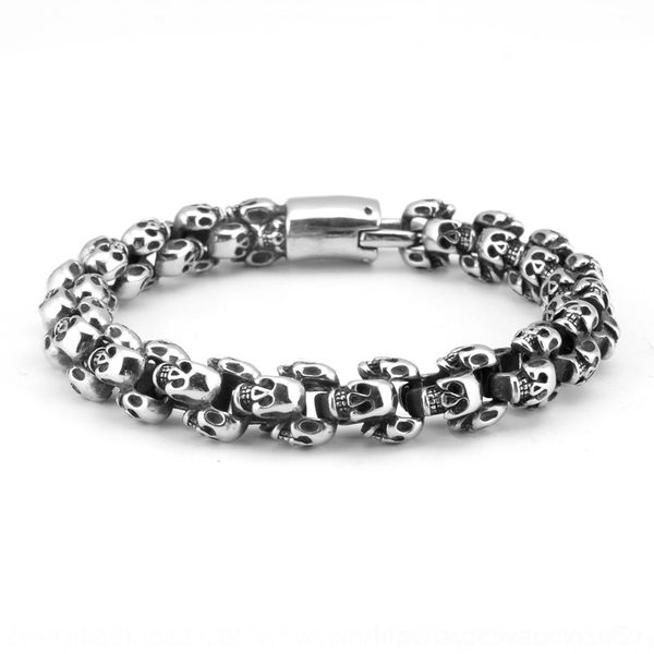 

xngoc titanium braceletjewelry braceletfashion haiteng steel skull head bracelet steel titanium men's fashion korean personalized brace, Golden;silver