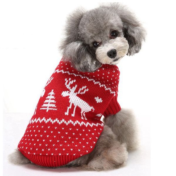 Renna Natale Festa di Halloween Abbigliamento per cani Cucciolo lavorato a maglia Costumi per gatti Costumi per fiocchi di neve Capispalla Cappotto Maglione Abbigliamento