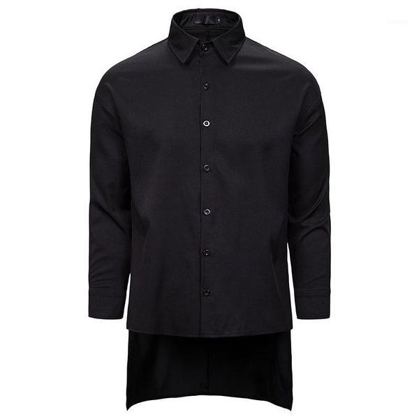 

irregular gothic steampunk shirt men 2020 brand hip hop streetwear mens dress shirts victorian renaissance prom men shirt camisa1, White;black