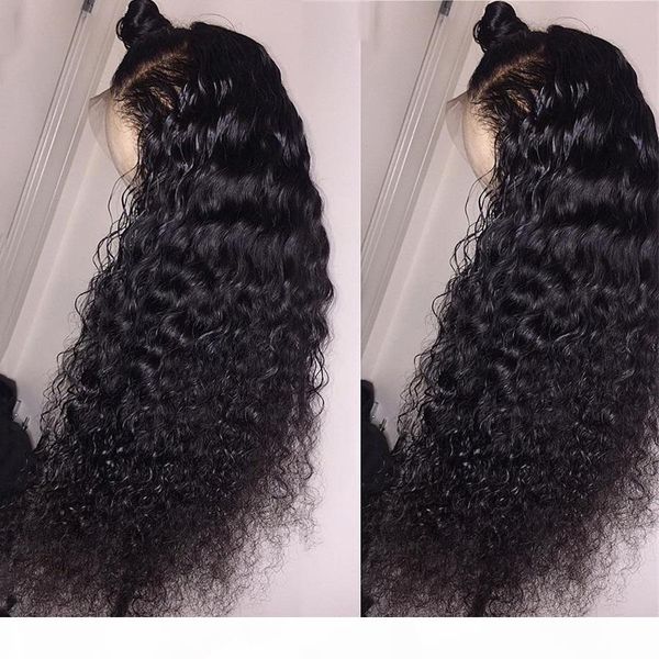 

full lace wigs human hair with baby hair deep wave lace front wig pre plucked peruvian remy wigs for black women, Black;brown