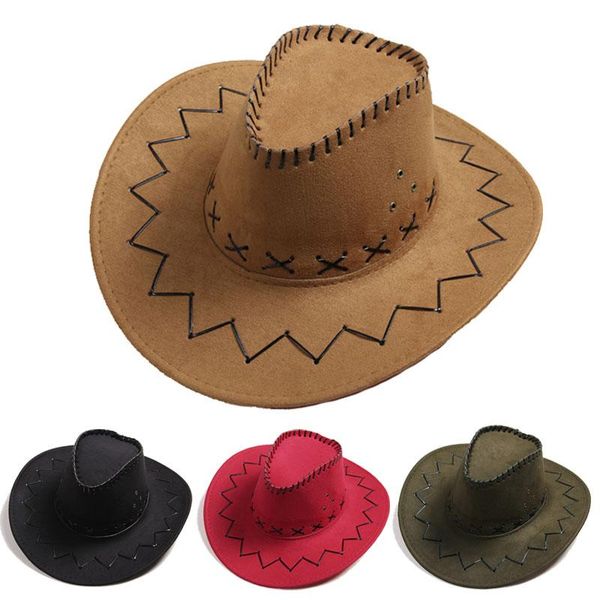 

cloches men women fashion cowboy hat vintage wide brim headwear cap western jazz spring & summer, Blue;gray