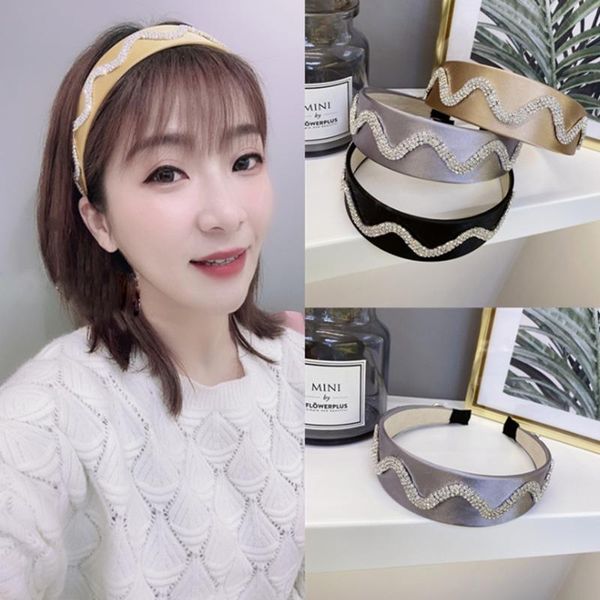 

hair accessories fashion hairband shining wavy stripes rhinestone headwear handmade baroque women headband luxurious