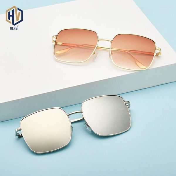 

luxury square sunglasses women brand designer retro alloy big frame sun glasses vintage gradient eyewear uv4001, White;black